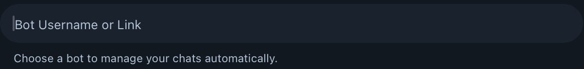 Leeres Feld Bot Username or Link